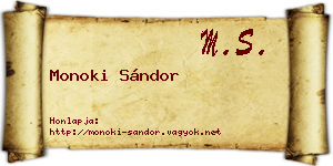 Monoki Sándor névjegykártya
