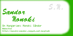 sandor monoki business card